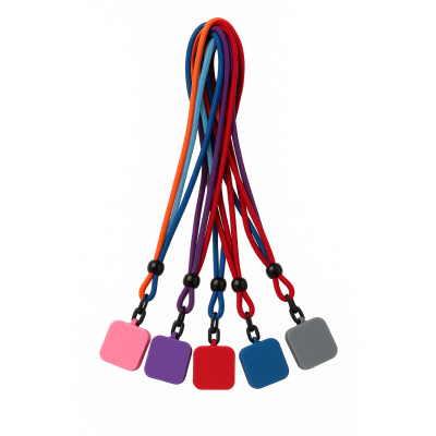 Lanières Téléphone Avec Embout Carré Silicone – Multicolore