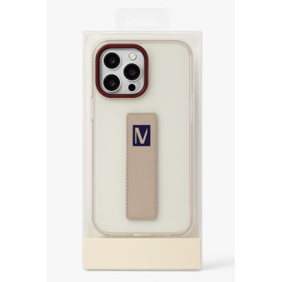 Coque De Telephone 12Pro Max Avec Support Beige Avec Logo M Coque De Telephone 12Pro Max Avec Support Beige Avec Logo M