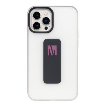 Coque De Telephone 12Pro Max Avec Support Noir Avec Logo M