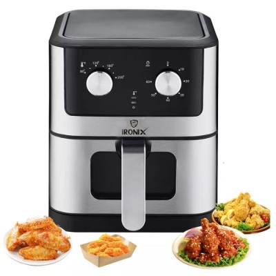 Friteuse Sans Huile IRONIX WMN55‑4 – 8 L, Noir & Chrome