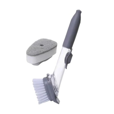 Brosse A Vaisselle avec Distributeur De Savon – Manche Long, 2 Éponges et 1 Brosse De Rechange