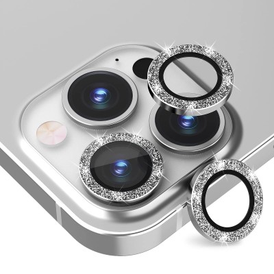 Verre Trempé Rond Full Glue Lentille Iphone 13 Pro Max Silver