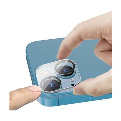 Verre Trempé Rond Full Glue Lentille iPhone 15 Bleu Verre Trempé Rond Full Glue Lentille iPhone 15 Bleu