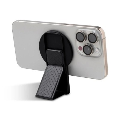 Support Magnétique Avec Anneau Stand Pliable Compatible MagSafe Pour iPhone – Noir