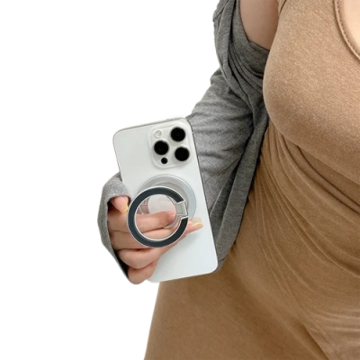 Coque Magnétique Transparente Avec Support Anneau 360° Pour IPhone  – Compatibilité MagSafe