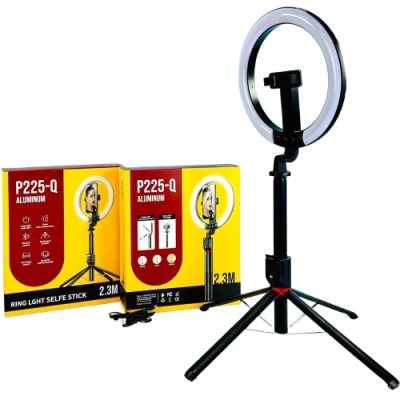 Frite LED Ring Light Selfie Stick P 225-Q 26 cm 2 en 1