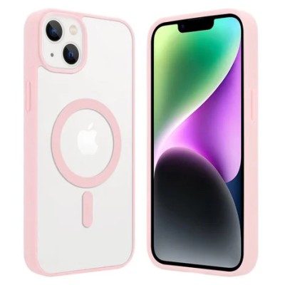 Coque MagSafe Transparente Contour Rose – iPhone 12