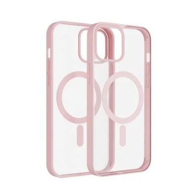 Coque MagSafe Hybride TPU + PC Avec Contour Rose Pour iPhone 13