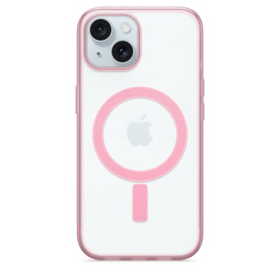 Coque MagSafe Hybride TPU + PC avec Contour Rose pour iPhone 15