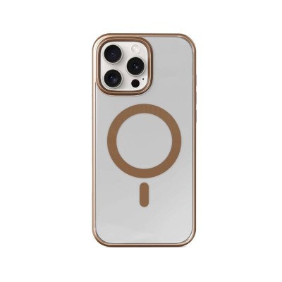Coque Hybride TPU + PC avec Contour Marron pour iPhone 11 / 12 / 13 / 14 / 15 / 16 pro max