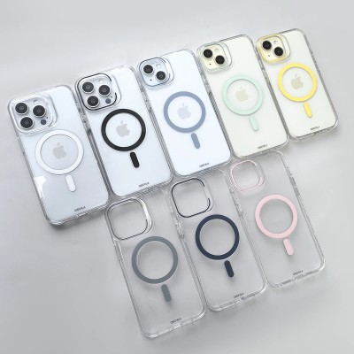 Coque Hybride TPU + PC avec Contour Coloré pour iPhone 11 / 12 / 13 / 14 / 15 / 16 Pro Max