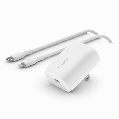 Chargeur Complet 20 W Usb‑C Avec Câble Lightning Pour IPhone Et IPad Belkin Chargeur Complet 20 W Usb‑C Avec Câble Lightning Pour IPhone Et IPad Belkin