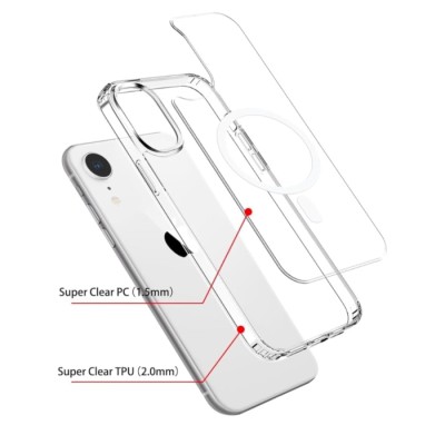 Coque Pour iPhone Xr MagSafe Magnetique Clear Transparent