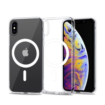 Coque Pour iPhone Xs Max MagSafe Magnetique Clear Transparent