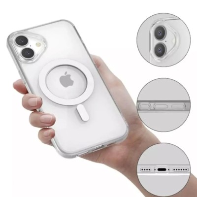 Coque Pour IPhone 16 MagSafe Magnetique Clear Transparent