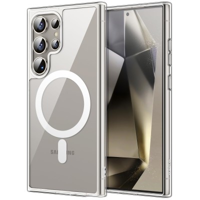 Coque Pour Samsung Galaxy S24 Ultra MagSafe Magnetique Clear Transparent