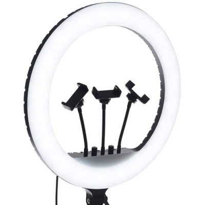 Ring Light Professionnel RL-18 + 3 Supports de Téléphone