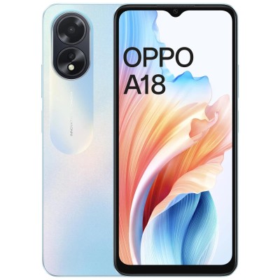 Smartphone Oppo A18 4Go RAM 128Go Mémoire Interne Écran Larg