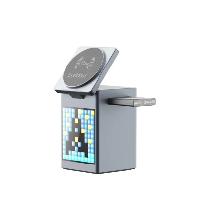 Earldom ET-WC64 Station de charge sans fil 6-en-1 avec horloge numérique Earldom ET-WC64 Station de charge sans fil 6-en-1 avec horloge numérique