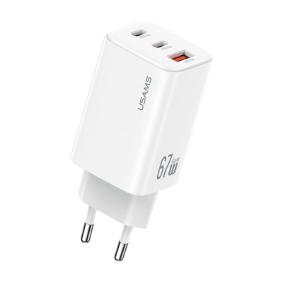 Chargeur Rapide Trois Ports Usb-C X2 + Usb Gan Acc 67W Usams Cc265