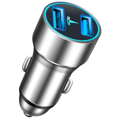 Chargeur Voiture Double USB iPhone Gris