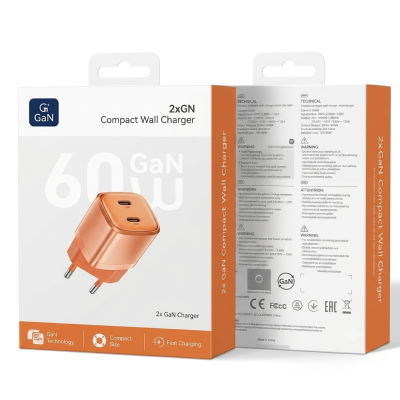 Chargeur Rapide Voiture GaN 60W